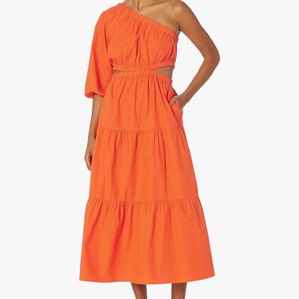 Orange One-Shoulder Dress